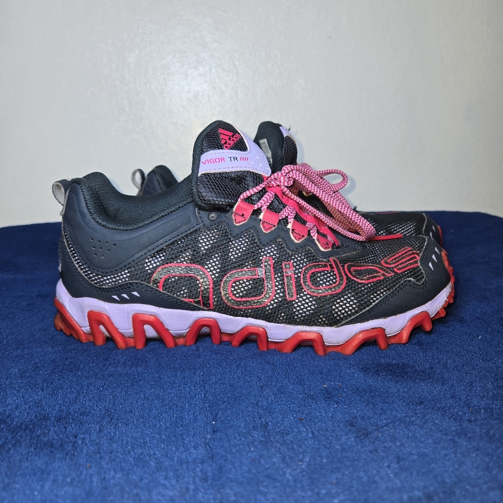 Womens Adidas Trail Running Sneaker Size 5 Fits Girls 3.5 Black Pink Purple